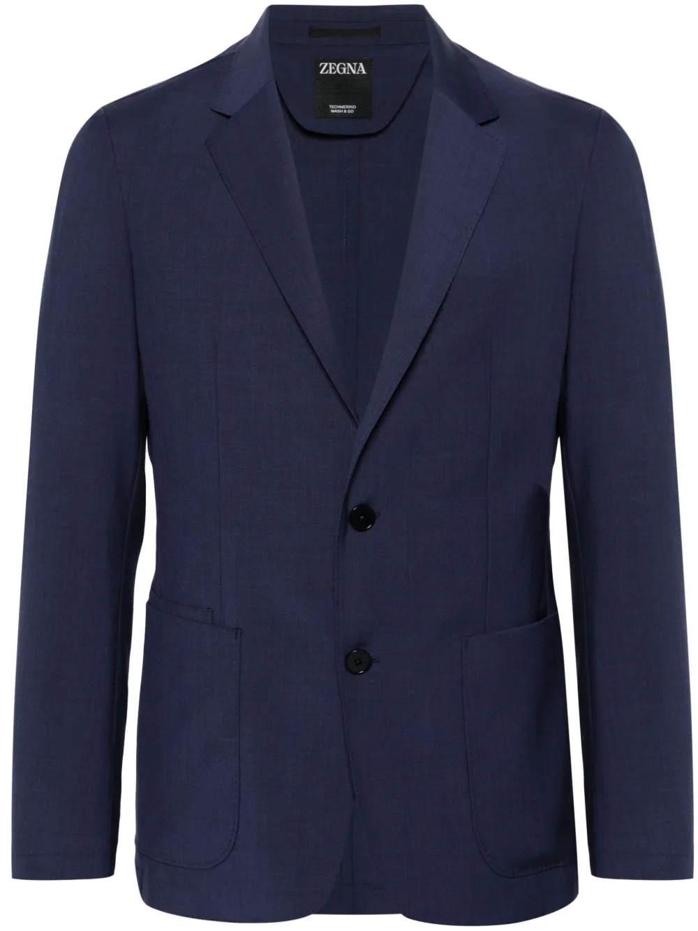 

Шерстяной однобортный пиджак Zegna, синий