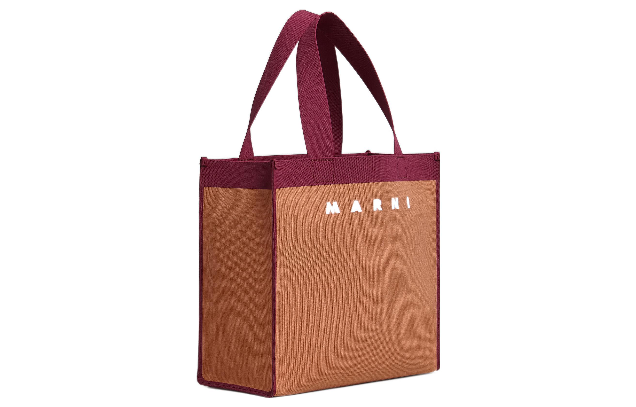 MARNI Двухцветная сумка-тоут с детализированным логотипом — фото 2