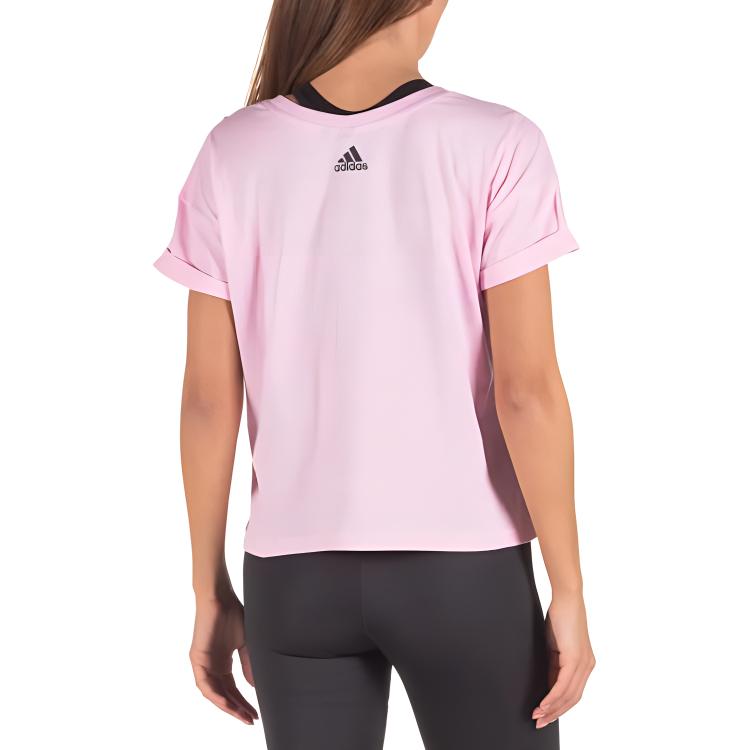 Женская розовая футболка Adidas Performance — фото 3