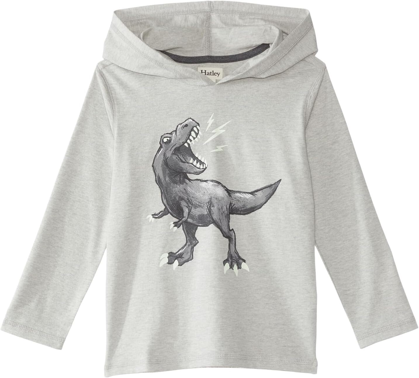 

Футболка Hatley Dino Long Sleeve Hoodie Tee, серый