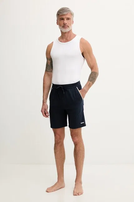 Шорты спортивные из мягкого трикотажа Unique Shorts CW BOSS, темно-синий — фото 2