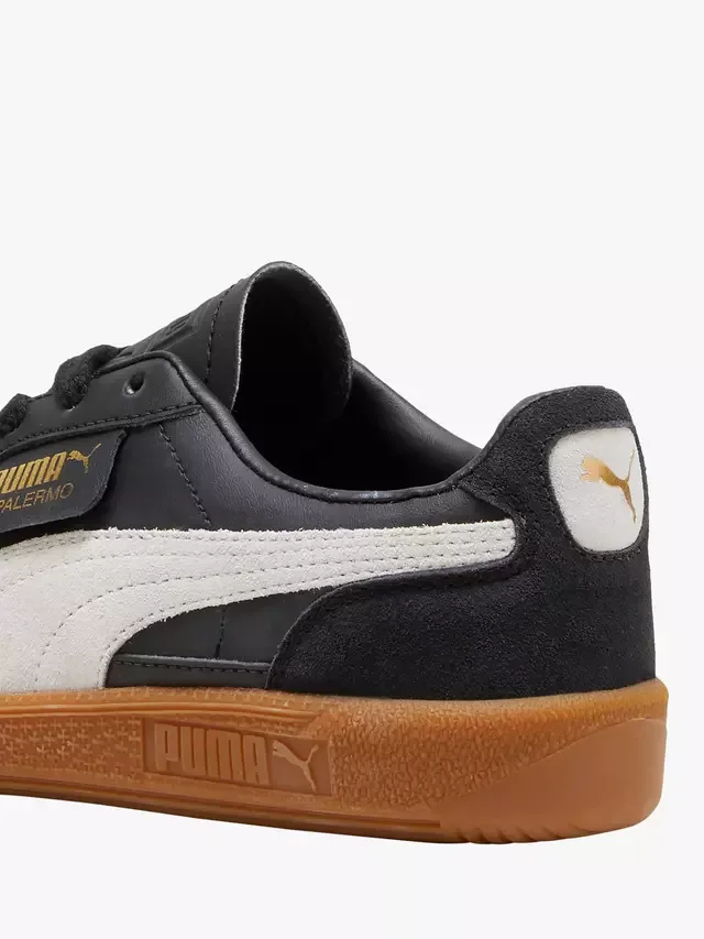 Детские кроссовки Palermo из смешанной кожи, черно-серые PUMA — фото 3