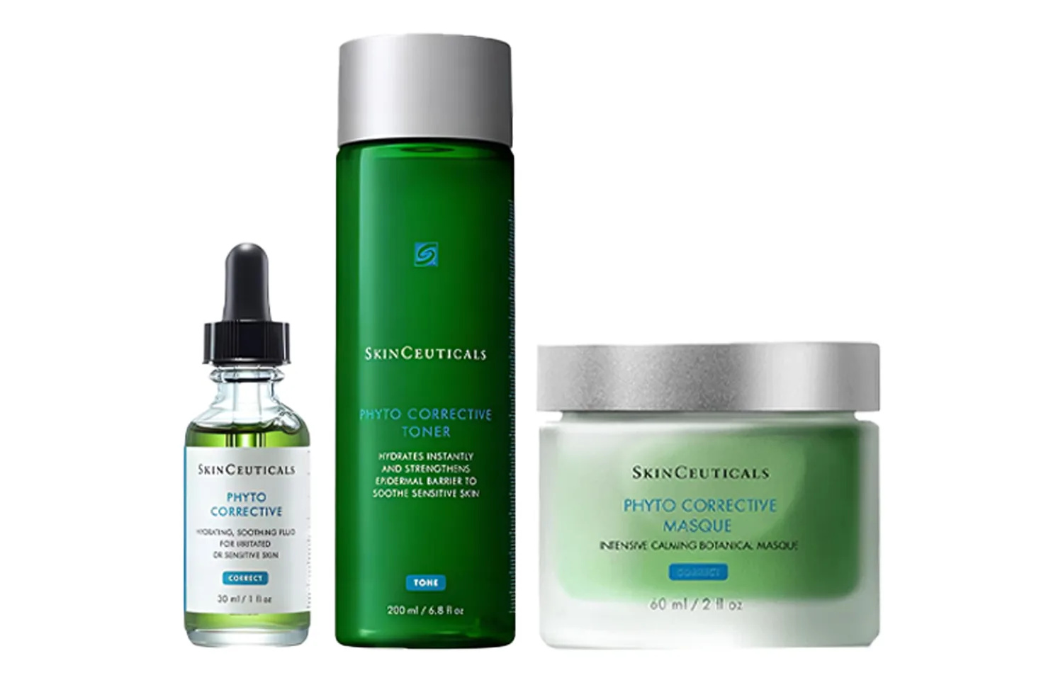 SKINCEUTICALS Набор для ухода за кожей с сывороткой для коррекции цвета и успокаивающей увлажняющей маской 200мл+30мл+60мл, 30ml+60ml+200ml
