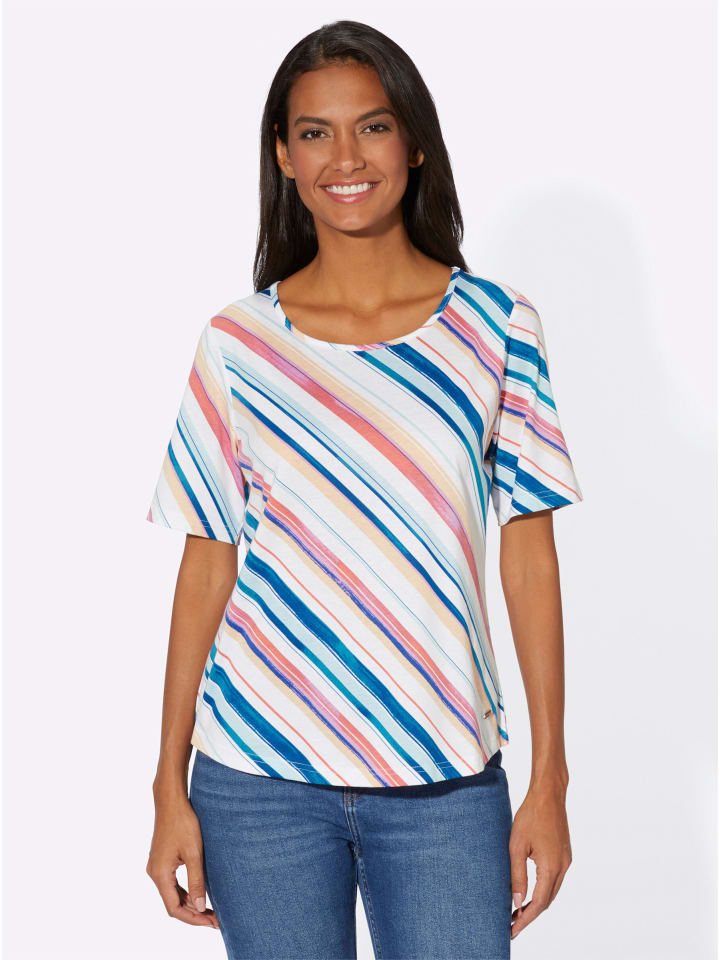 

Полосатая рубашка с принтом мяты и орхидеи WITT WEIDEN