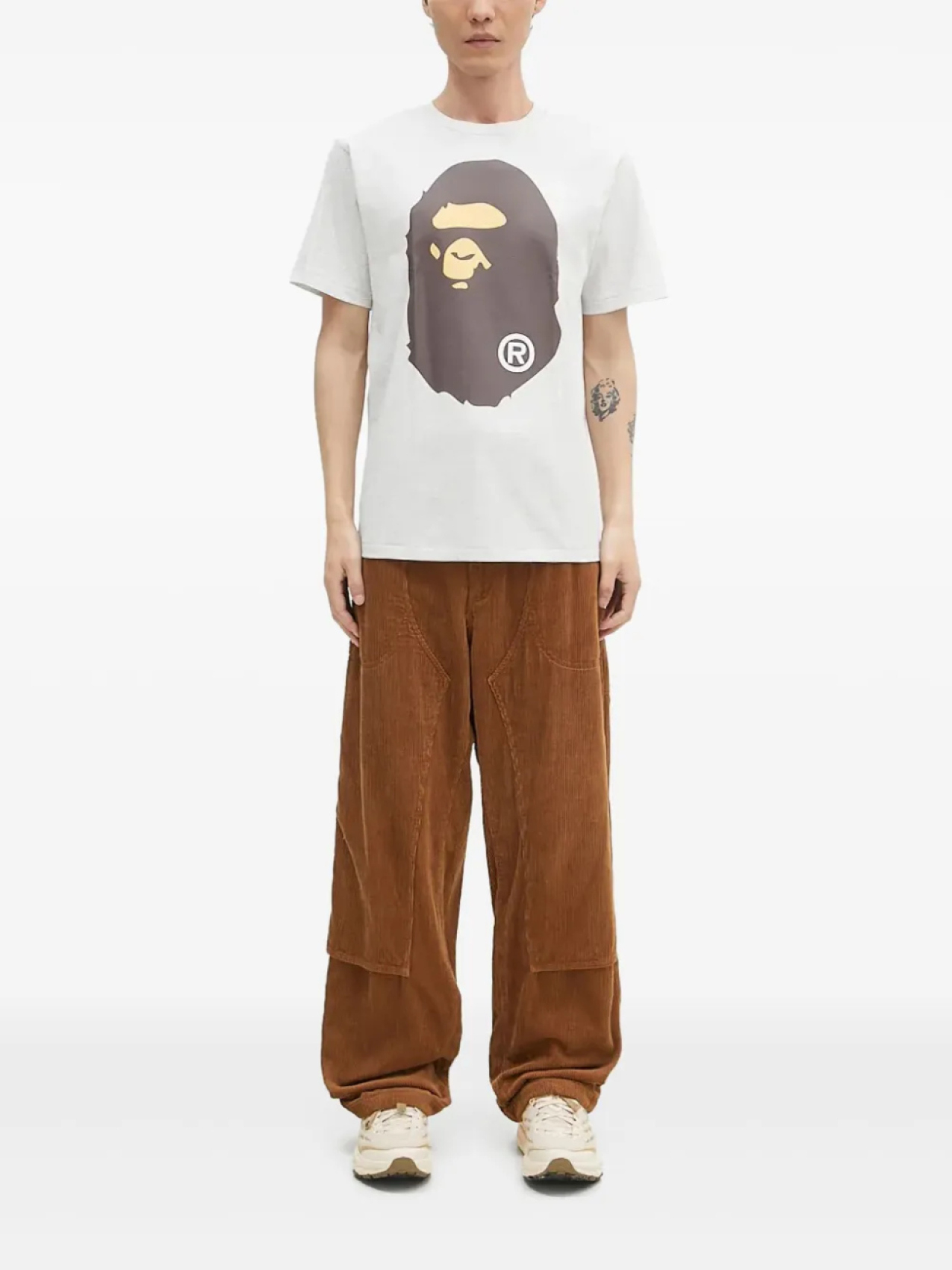 

Футболка с изображением головы обезьяны BATHING APE A Bathing Ape, серый