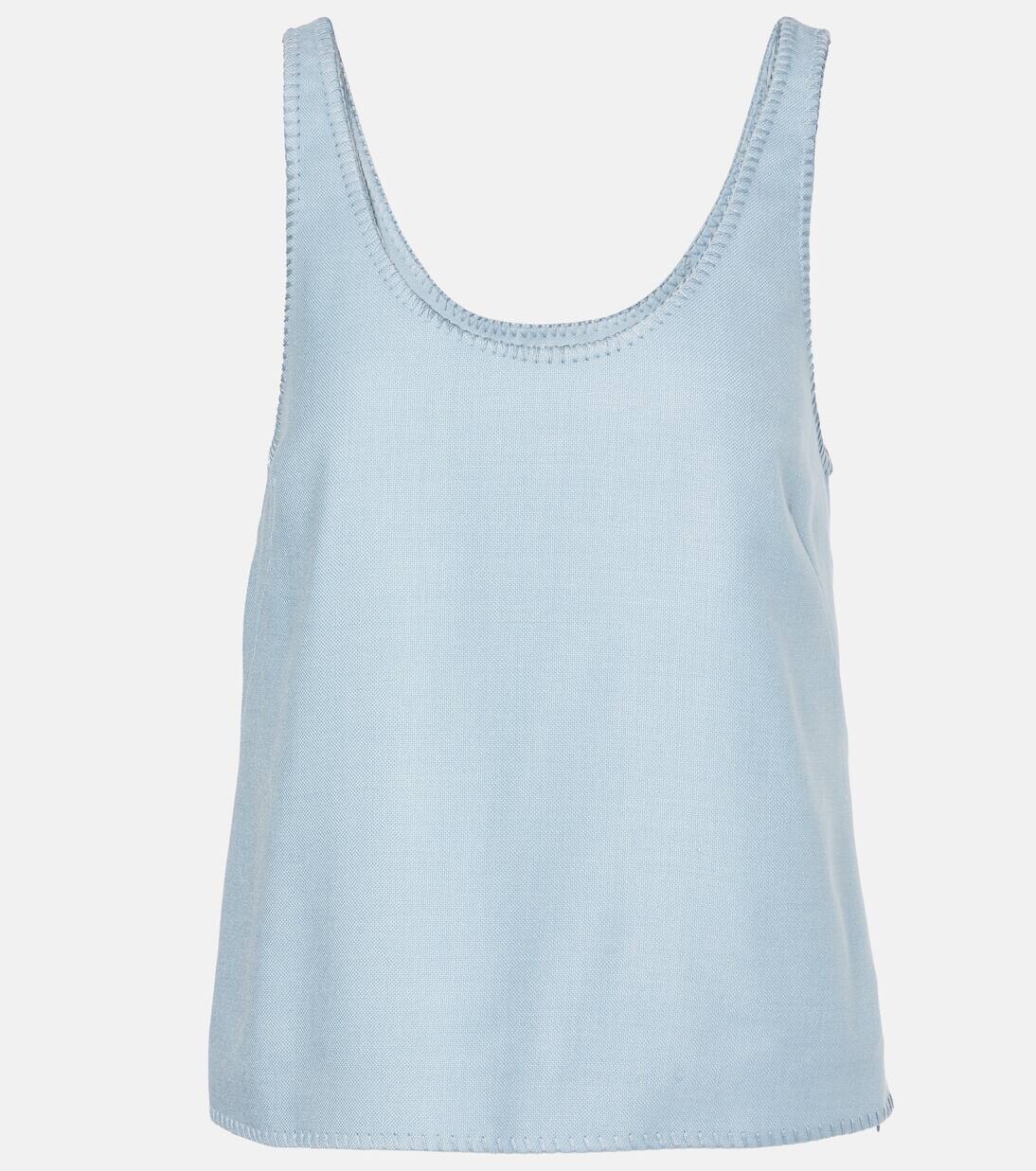 

Майка из шелка и шерсти Muriel Gabriela Hearst, цвет stone blue