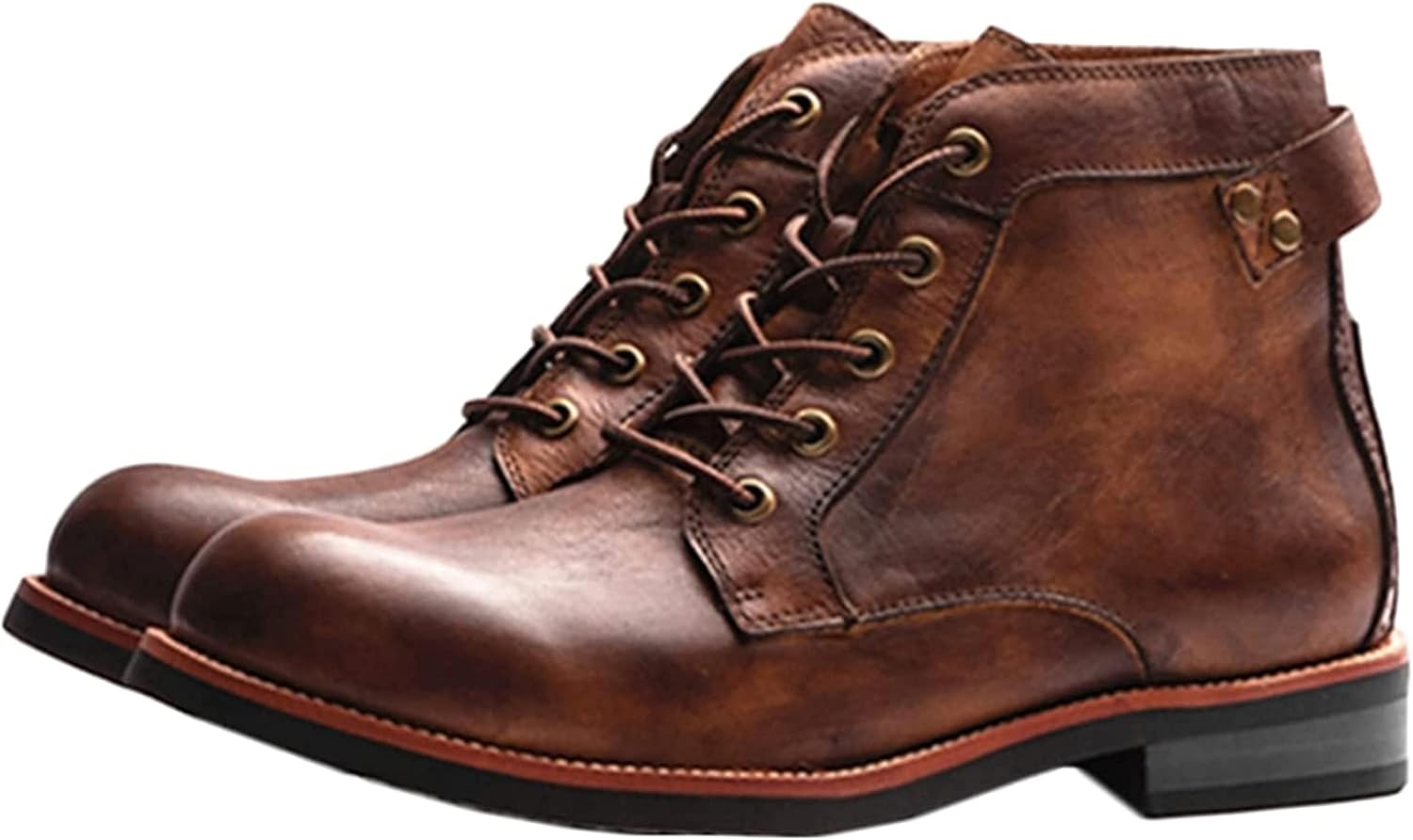 

Мужские ботинки Yiozoi до щиколотки, рабочие, ветронепроницаемые, для осени и зимы, для прогулок на свежем воздухе, на шнуровке, высокие, мужские повседневные кожаные ботинки, коричневый