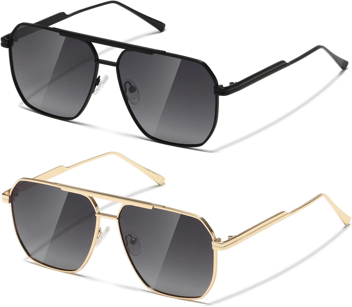 

Солнцезащитные очки MASDUN Retro Oversized Square Polarized для женщин и мужчин, винтажные, с защитой от УФ-излучения UV400, классические металлические, Black Frame Gradient Gray/Gold Frame Gradient Gray