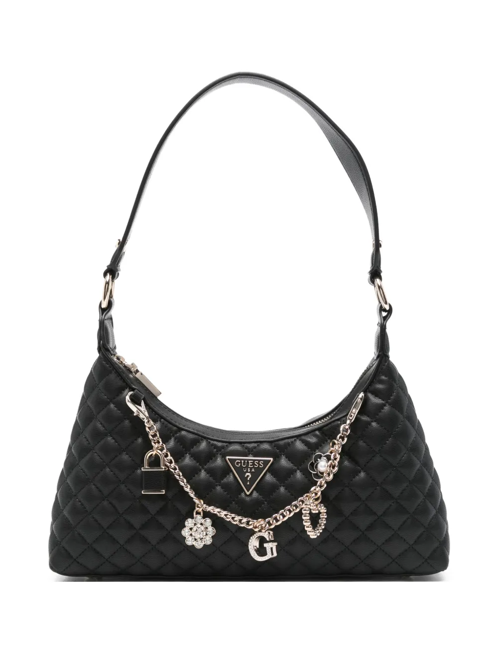 

Стеганая сумка на плечо с цепочкой GUESS USA, черный