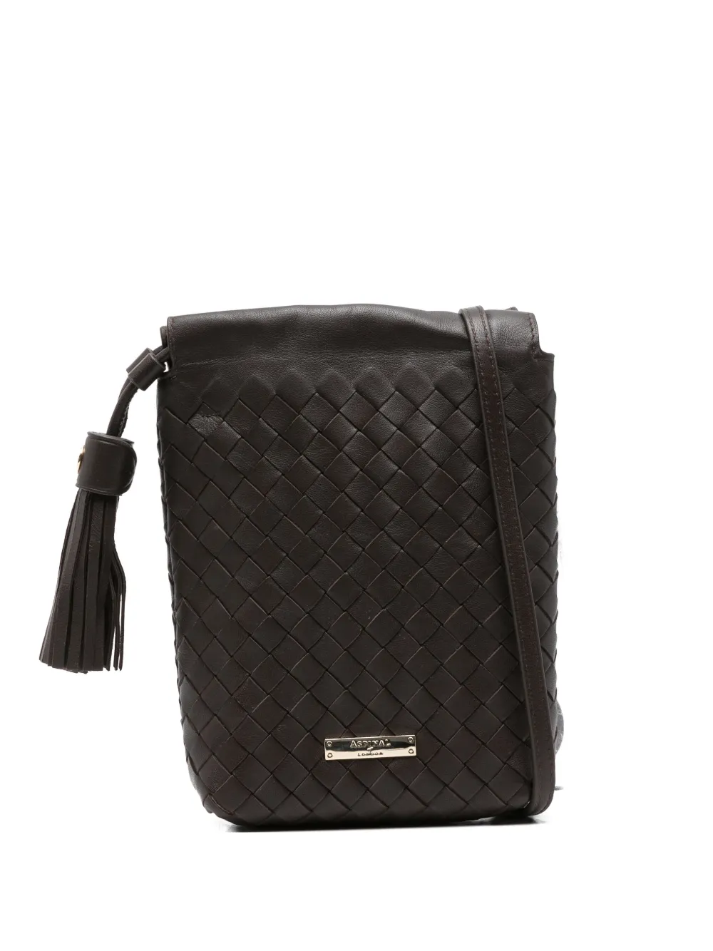 

Плетеная мини-сумка кросс-боди Hudson Aspinal Of London, коричневый