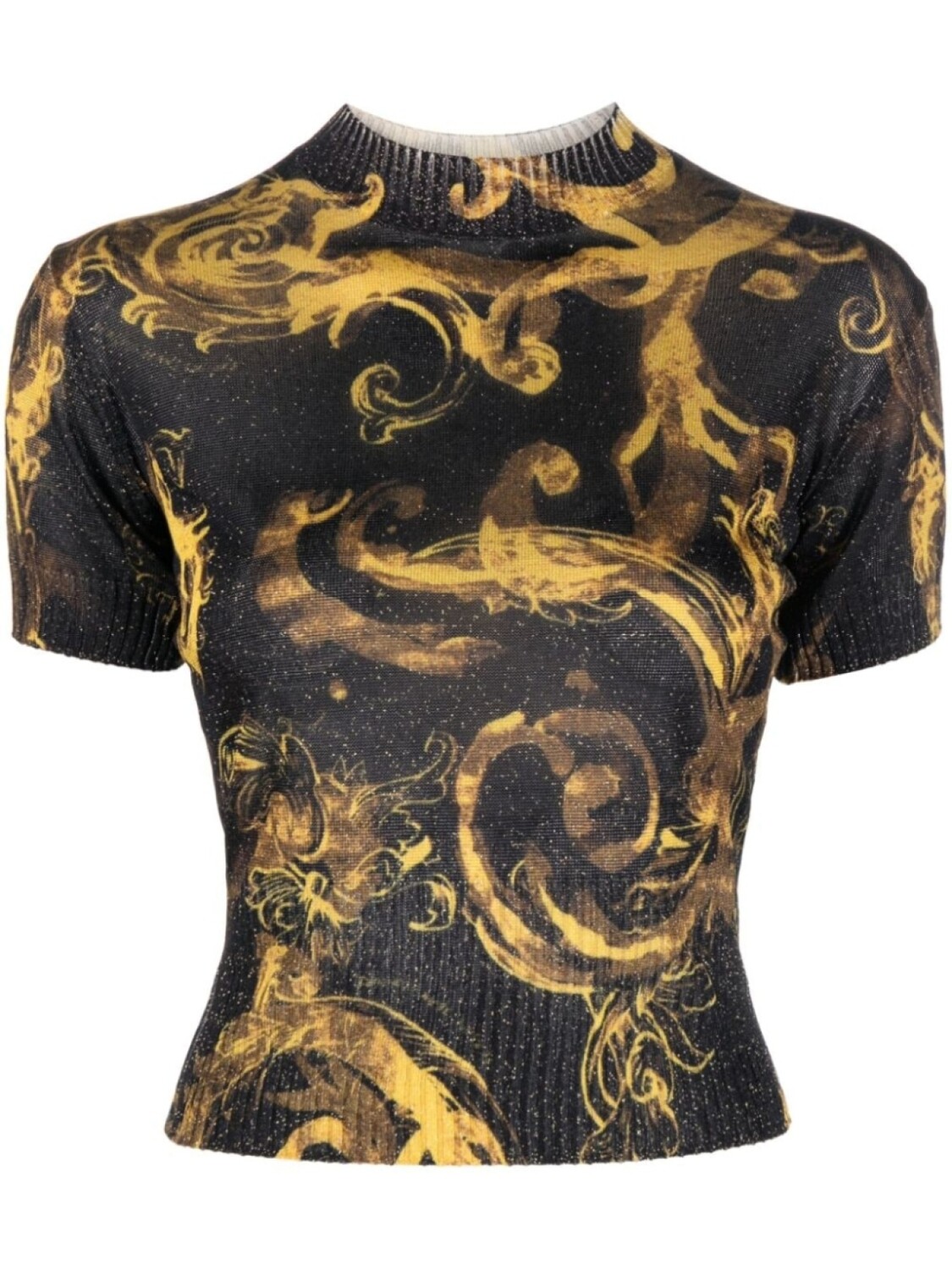 

Versace Jeans Couture трикотажный топ с принтом Barocco, черный