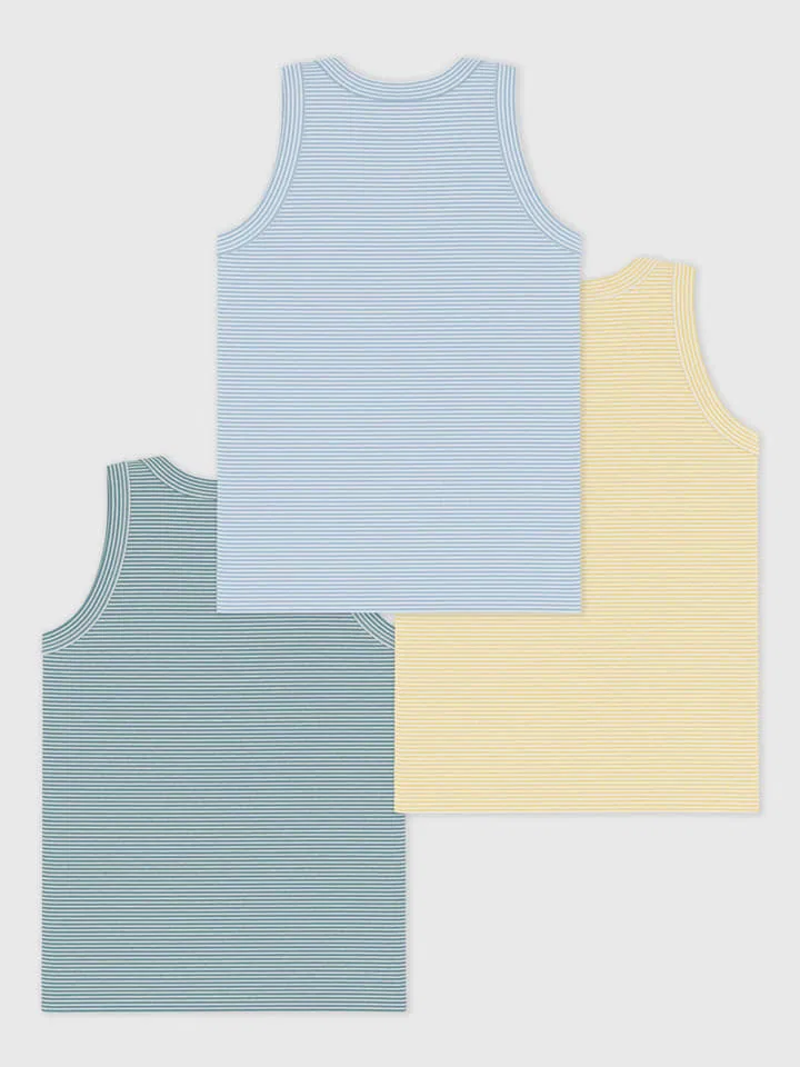 Комплект маек из 3 штук, хлопок, Petit Bateau, разноцветный — фото 2
