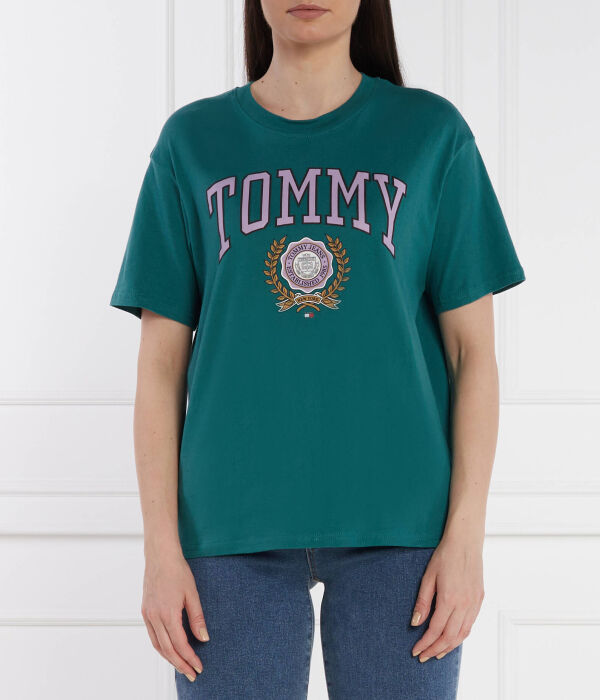 

Футболка женская Tommy Jeans университетская спортивная, зеленый