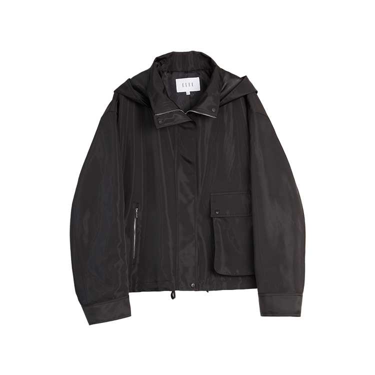 

Короткое пальто женское с капюшоном Moderate ELLE, черный