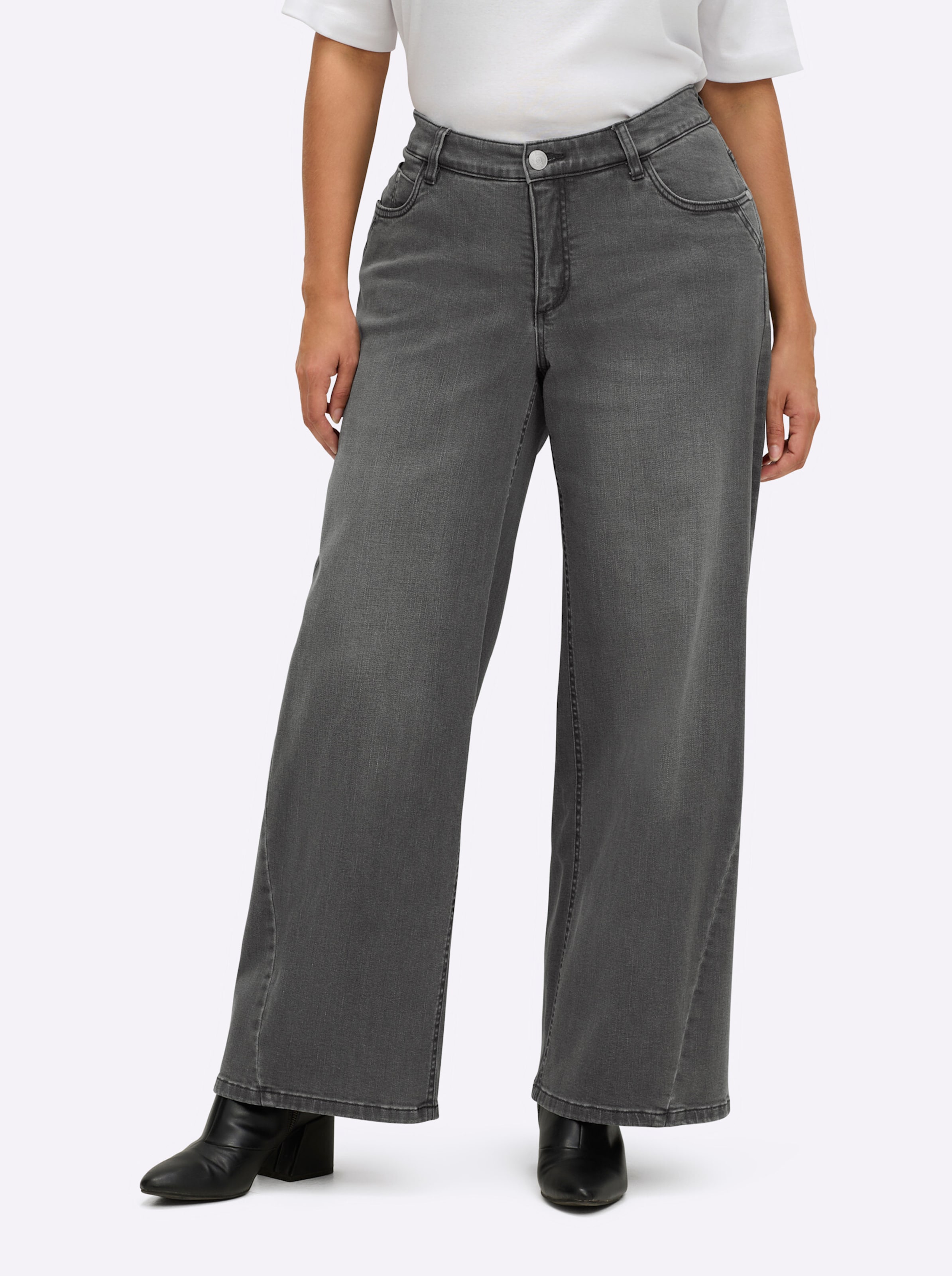 

SHEEGO Джинсы свободного кроя в цвете stone