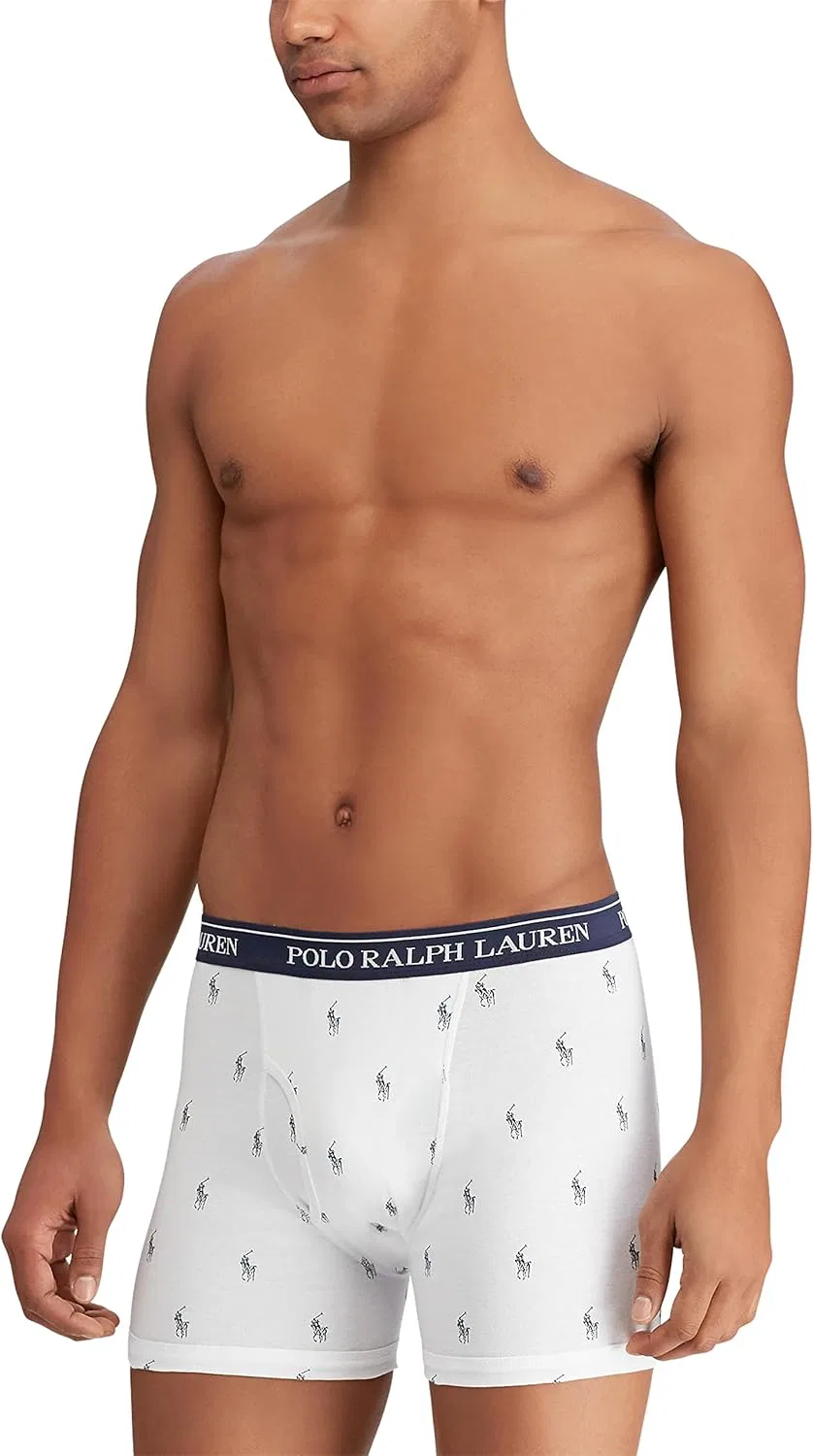 Трусы боксеры POLO RALPH LAUREN, белый/темно-синий/красный — фото 4