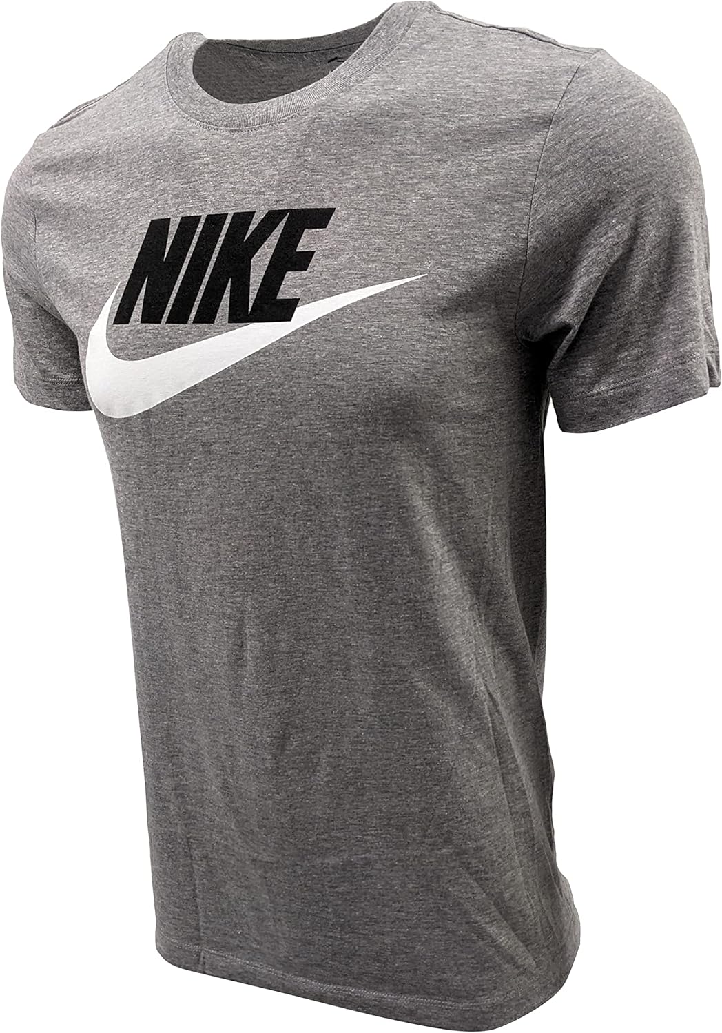 Мужская спортивная футболка с графическим логотипом Nike, Grey/Black Text/White Swoosh — фото 4