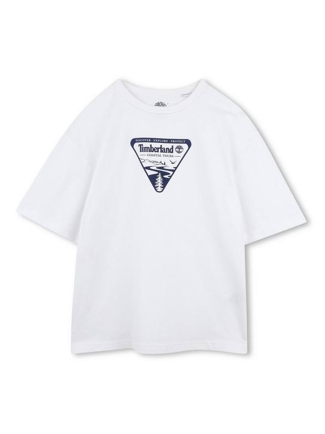 

Детская футболка Logo свободного кроя Timberland, White