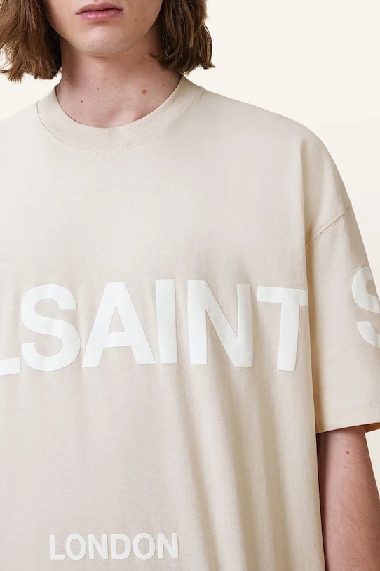Хлопковая футболка BIGGY Allsaints, бежевый — фото 2