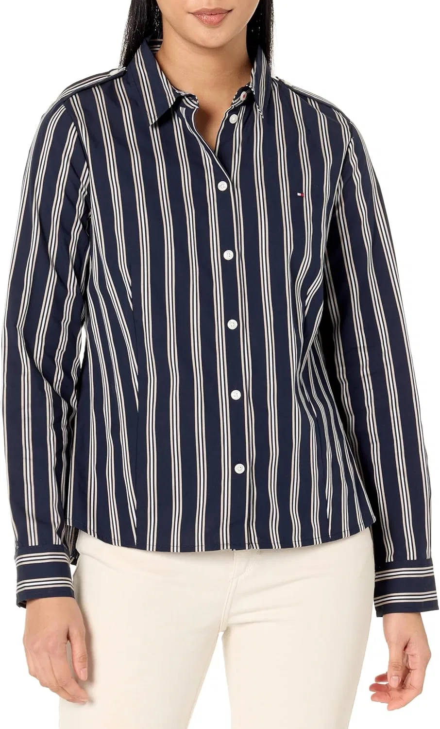 Блуза повседневная с длинным рукавом Tommy Hilfiger, балетно-розовый мульти — фото 4