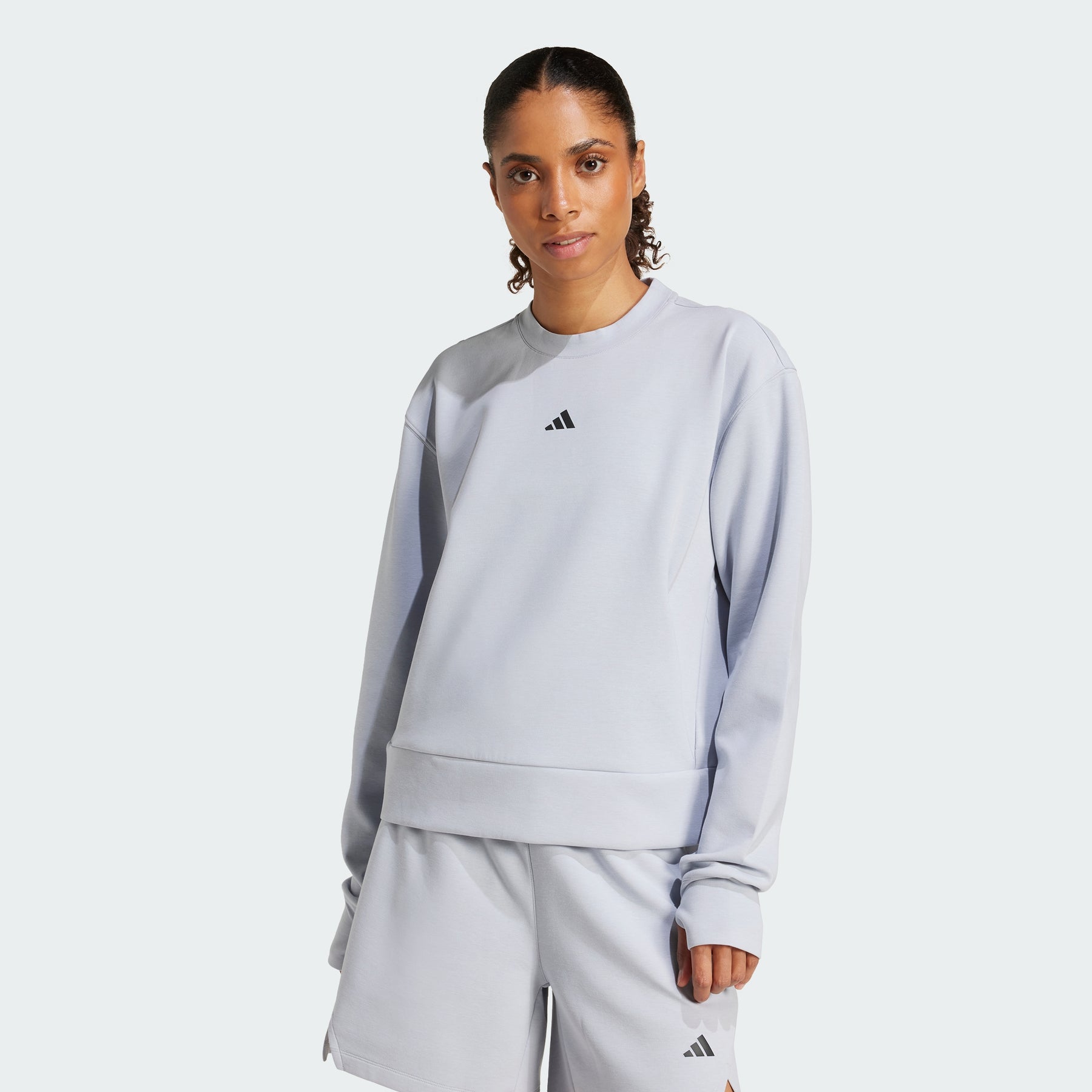 

Тренировочная толстовка с круглым вырезом Adidas, halo silver