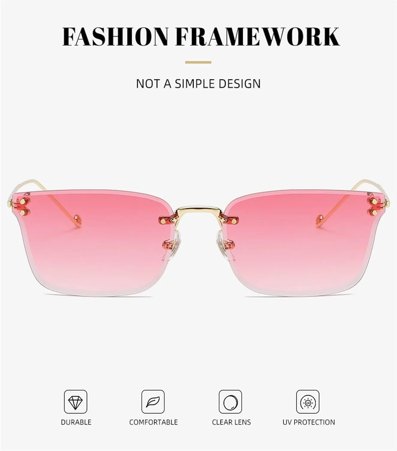 

Солнцезащитные очки 2026 в квадратной оправе, маленькие, для мужчин и женщин, для отдыха на природе и активного отдыха (цвет: B, размер: средний) MTZJH, One Color