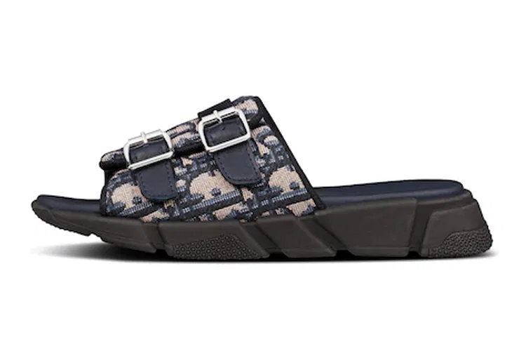 Детские сандалии с принтом Dior Oblique, модель Marine Blue Kids', DIOR, Marine Blue