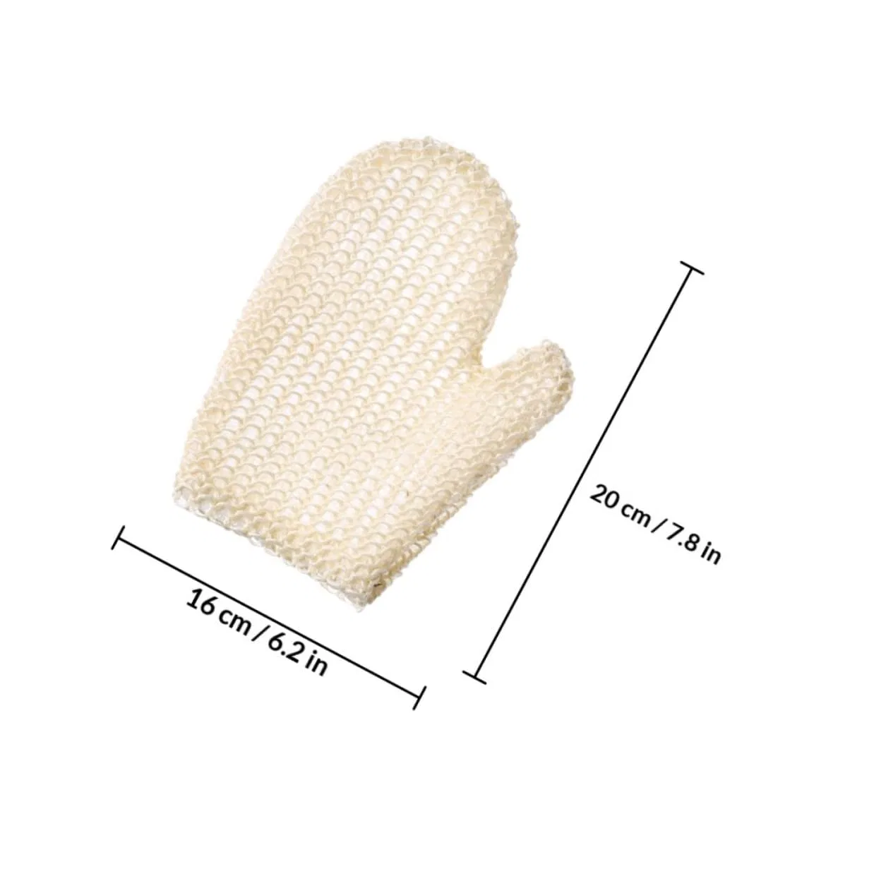 Мочалки для тела 2 шт Sisal HOOWIFFY, 20x16x1 см, Бежевый — фото 2