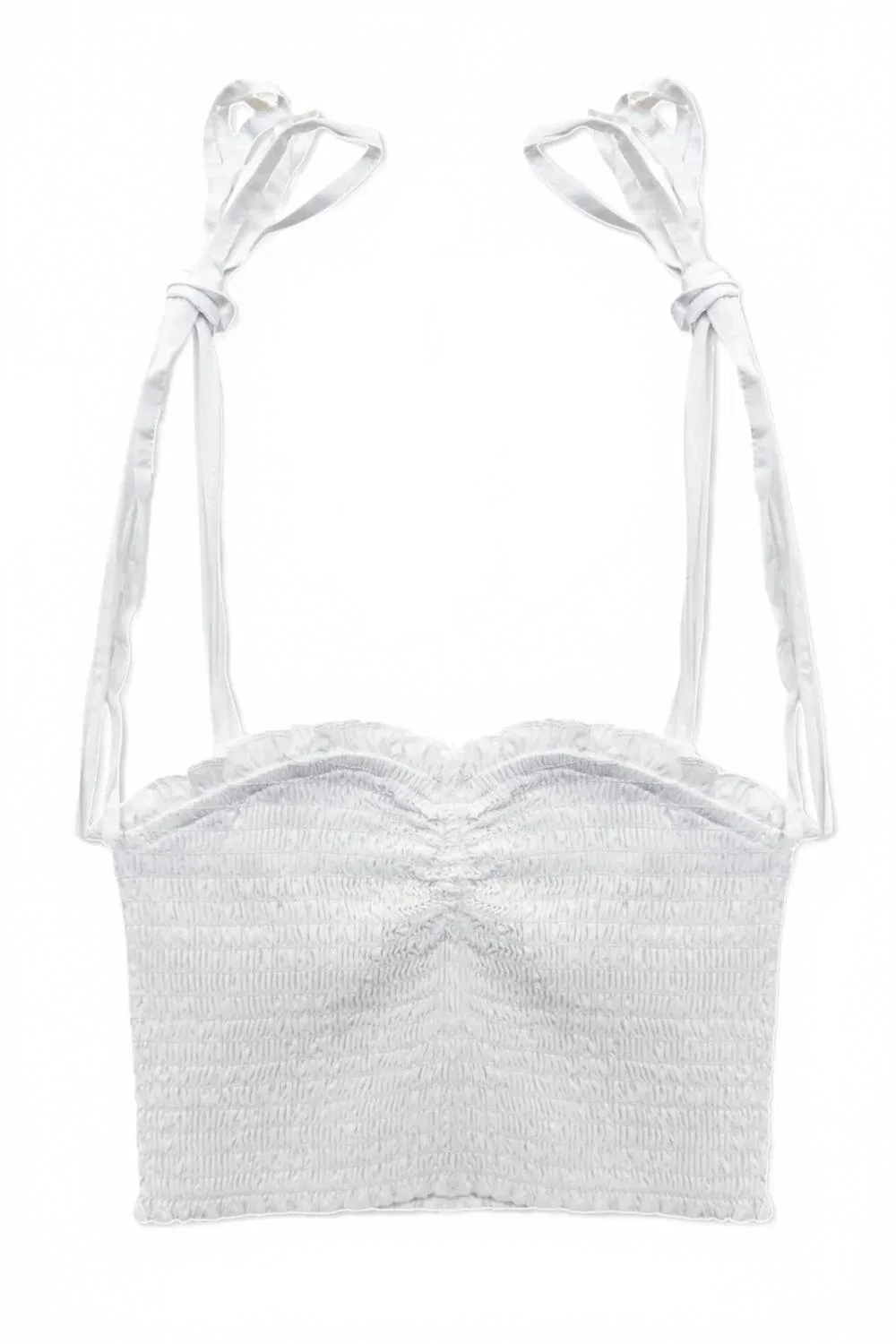 Детский топ для девочек с завязками на плечах Cher Solid Smocked Sweetheart KatieJnyc, White — фото 2