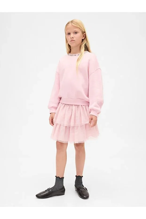 Детские свитшот для девочек с длинным рукавом Gap, Pink-000 — фото 3