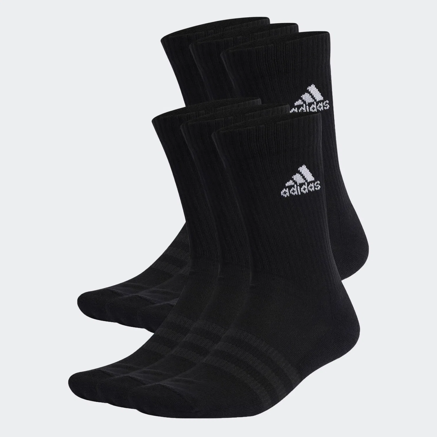 Мужские носки спортивные с поддержкой свода стопы Cushioned Sportswear Crew Socken Adidas, Schwarz Weiss — фото 2
