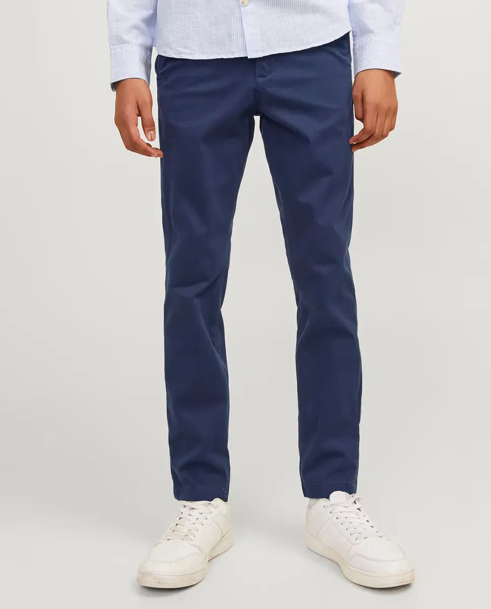 Детские брюки чинос для мальчиков из хлопка Jack & Jones, Azul Marino — фото 3