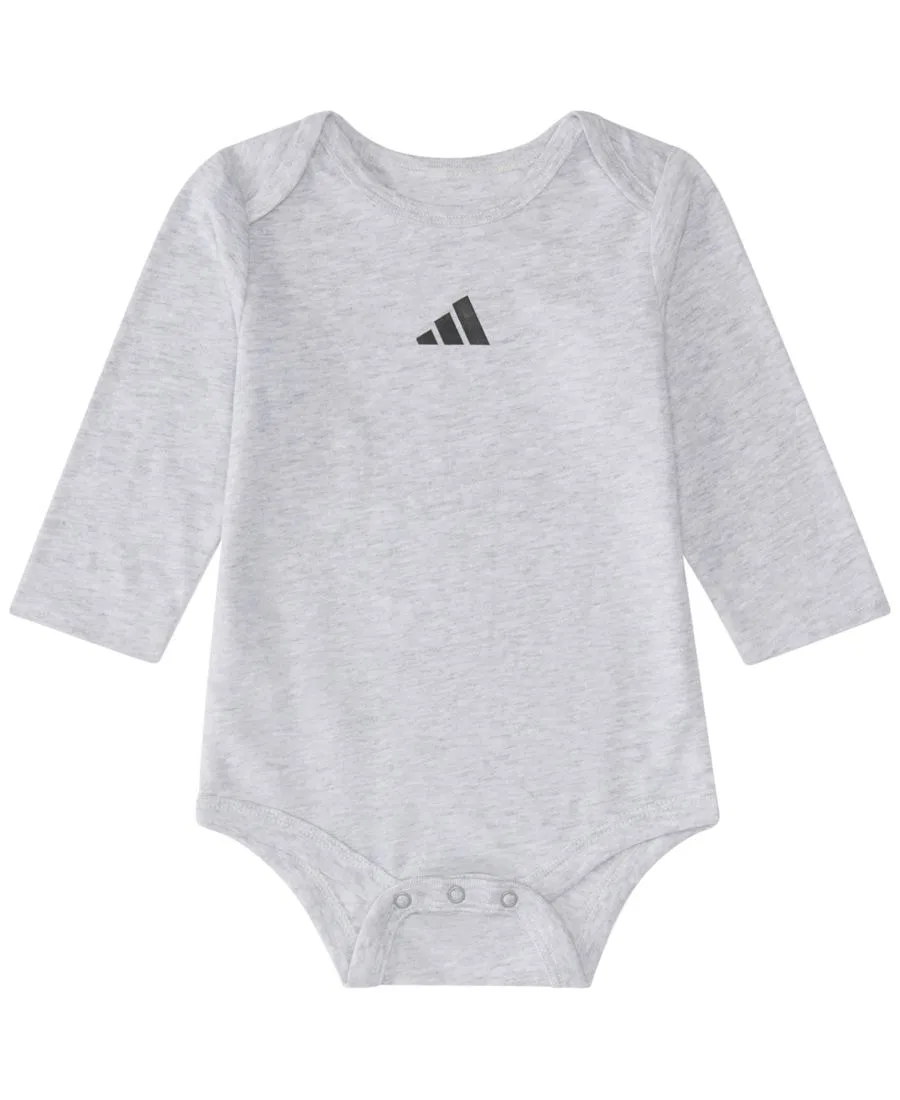Комплект из боди с длинным рукавом и брюк adidas, Light Gray — фото 3