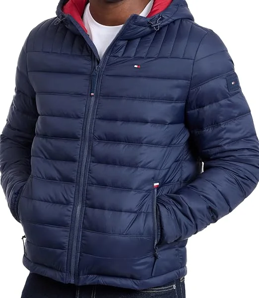 Мужская куртка Tommy Hilfiger Down Alternative Hooded Puffer, темно-синий — фото 3