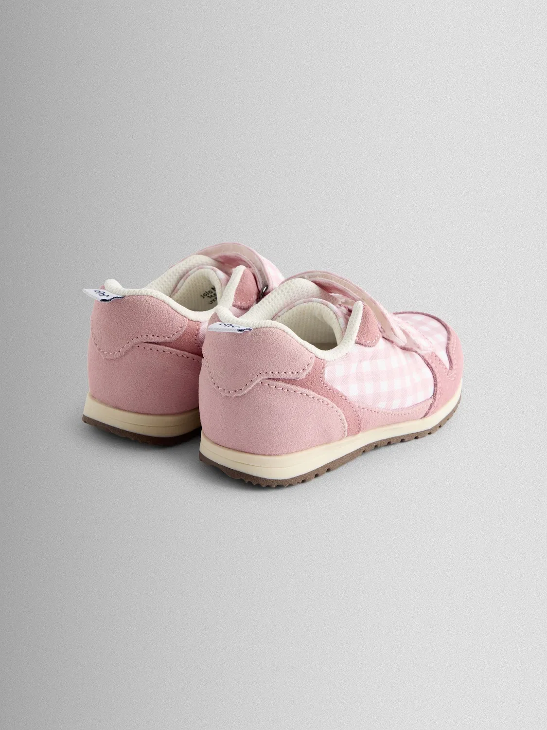 Кроссовки с принтом в клетку, модель Riptape Trainer Jojo Maman Bébé, розовый — фото 2