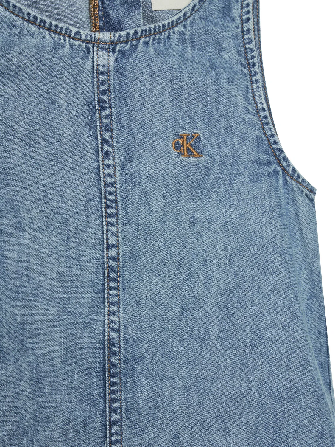 Джинсовое платье стандартного кроя для девочки Calvin Klein Jeans, синий — фото 3