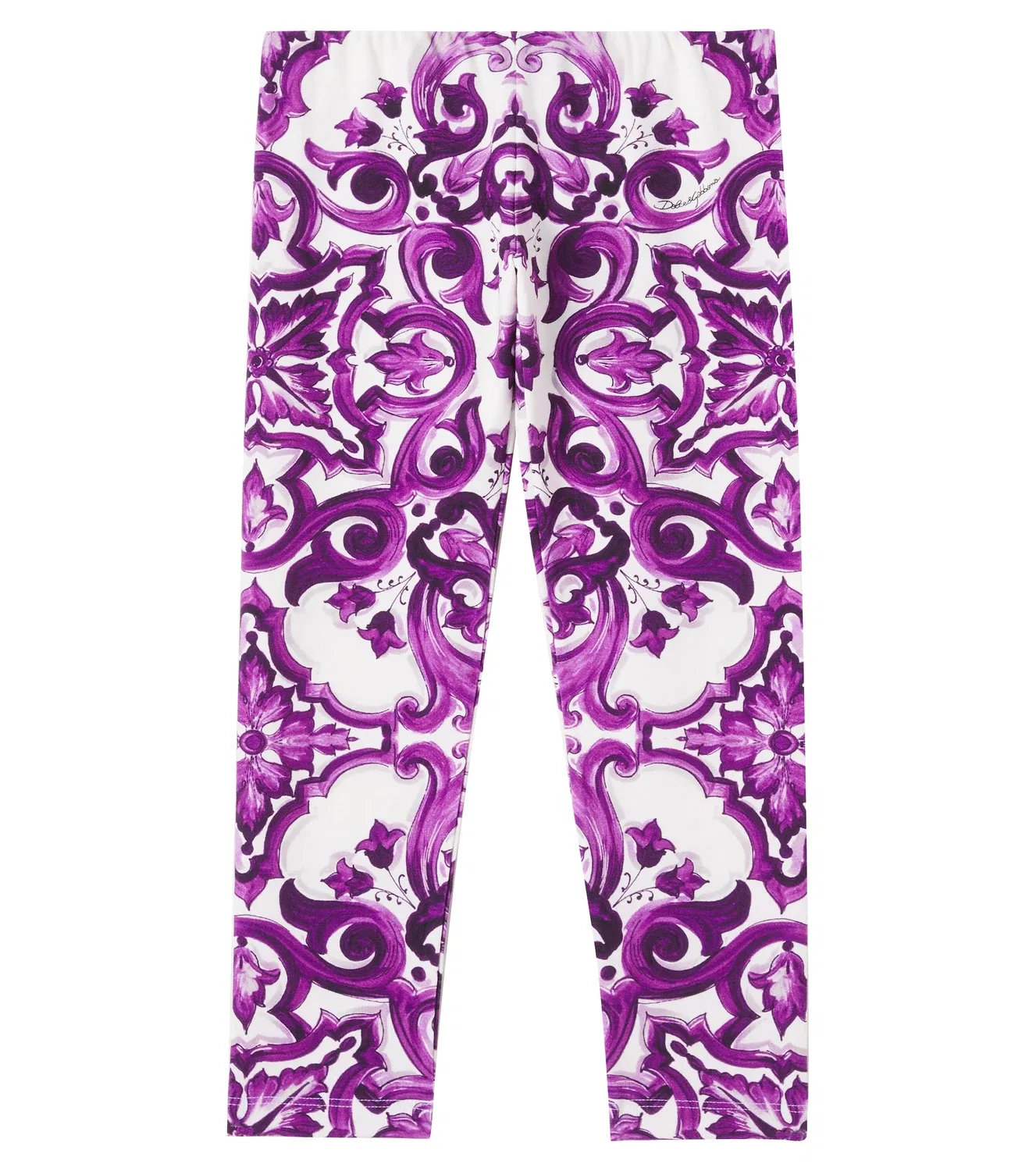 Леггинсы хлопковые Majolica Dolce&Gabbana Kids, фиолетовый