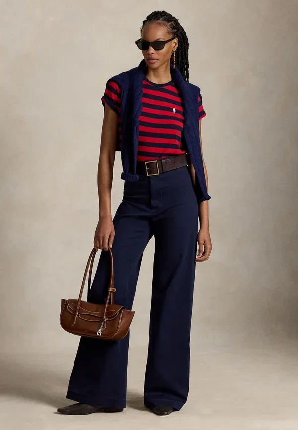 Футболка с полосками из джерси Polo Ralph Lauren, красный/темно-синий — фото 2