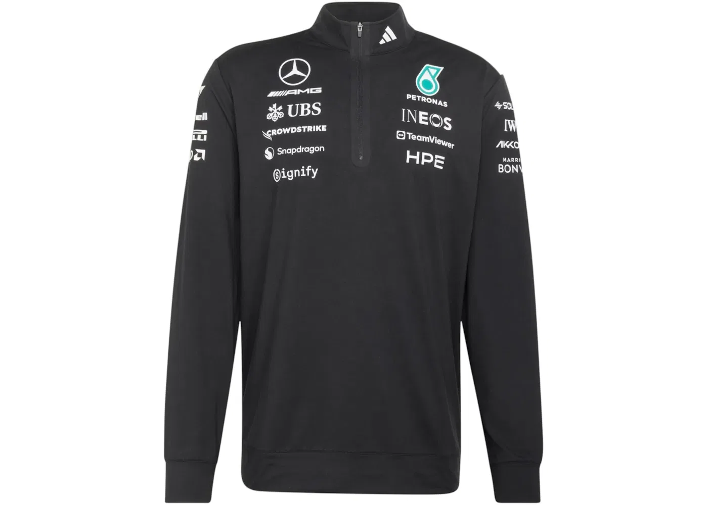Мужской свитшот на молнии с принтом Mercedes AMG Petronas Formula 1 Team Engineers Adidas, черный