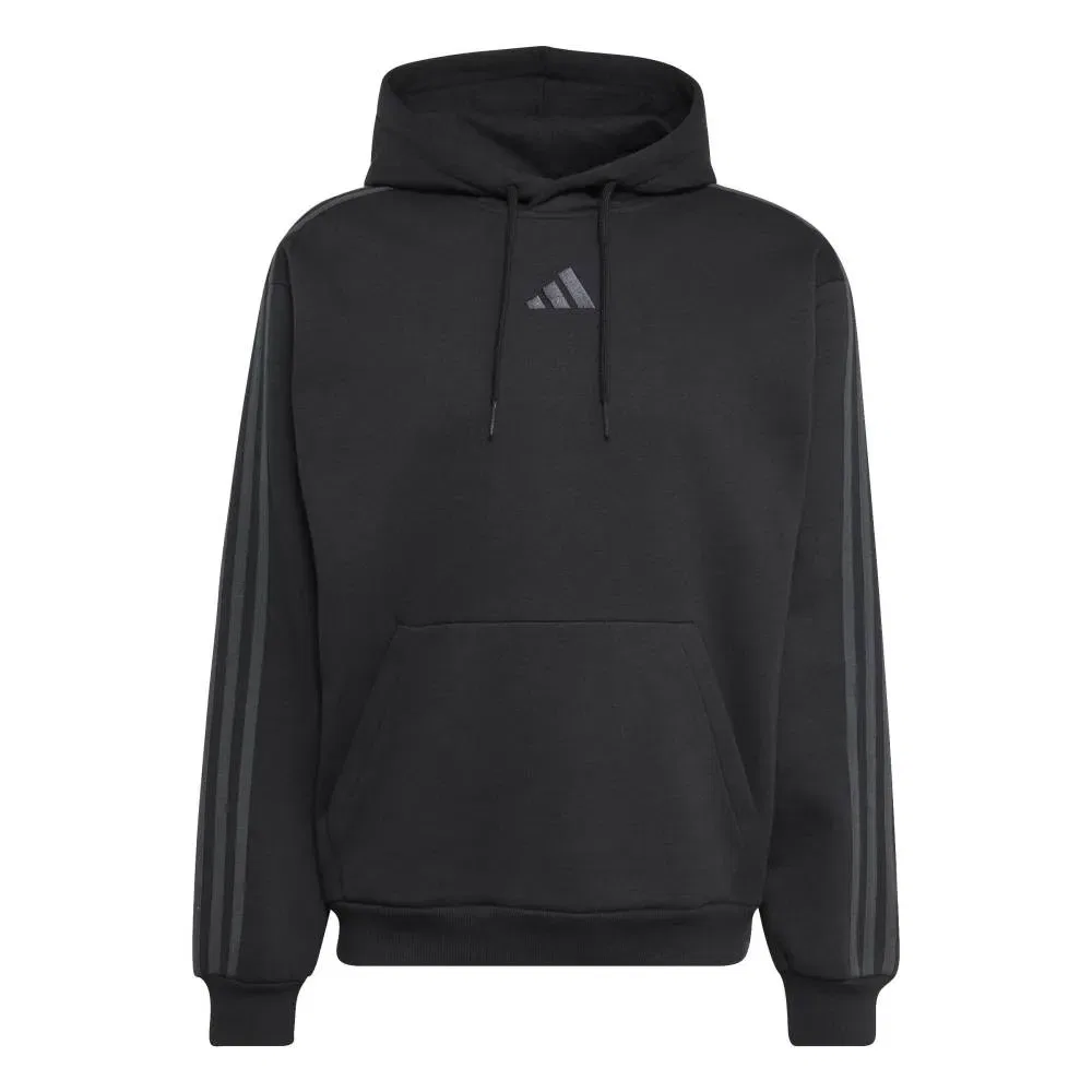 Мужской свитшот с флисом 3 Stripes Adidas, Black — фото 3