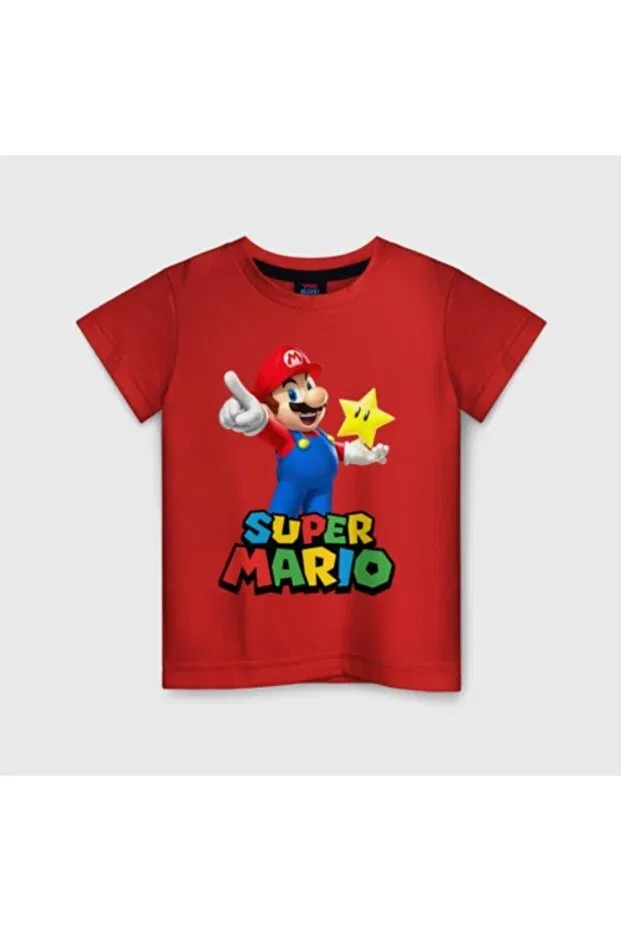Детская футболка для мальчиков с принтом Super Mario Red Kids T-Shirt Model 313 Galashop, Red