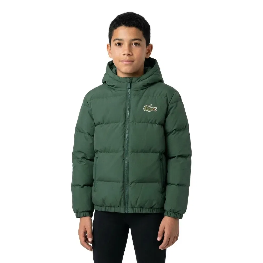 Пуховик Core Puffer Lacoste Kids, зеленый — фото 3