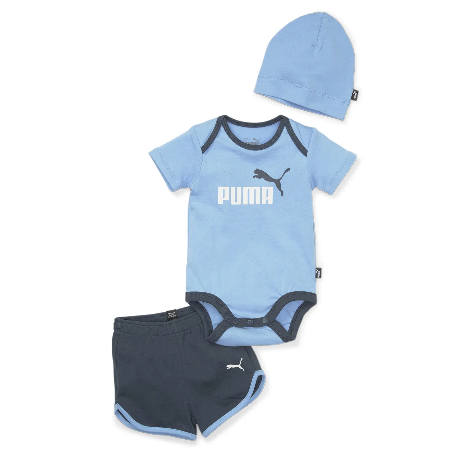 Детский комплект из трех предметов Minicats Beanie Newborn Set Puma, BLAU