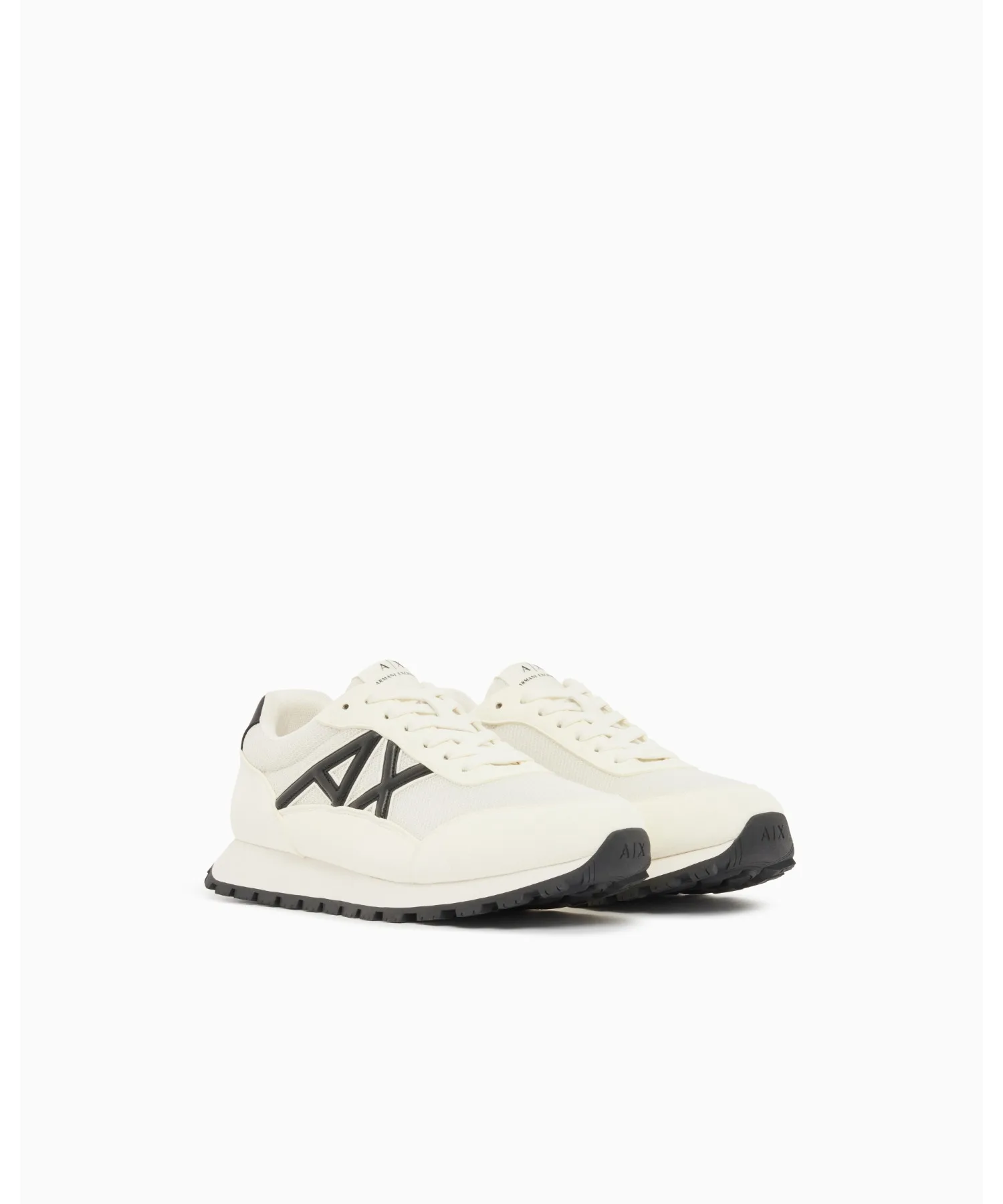 Мужские кроссовки на шнуровке с логотипом AX ARMANI EXCHANGE белые — фото 2