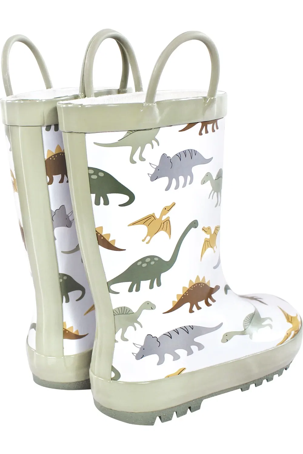 Детские сапоги дождевые водонепроницаемые Hudson Baby, Neutral Sage Dinosaurs — фото 3