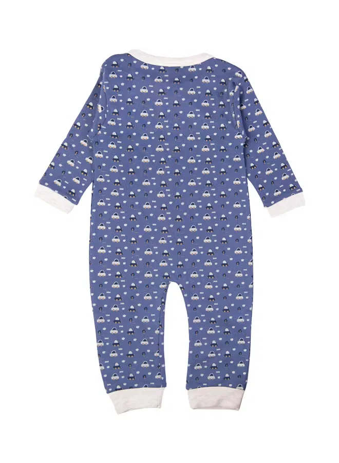Боди-комбинезон с принтом с длинным рукавом Babies Basic, голубой — фото 3