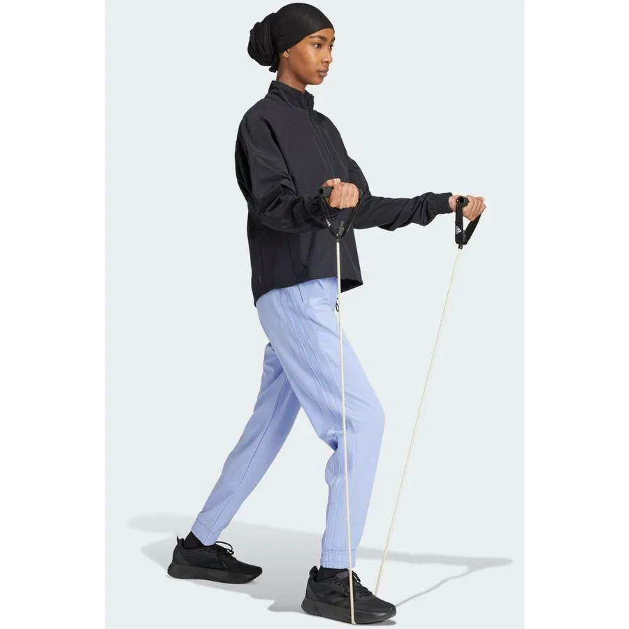 Женская ветровка adidas PACER W JACKET, Черный — фото 3