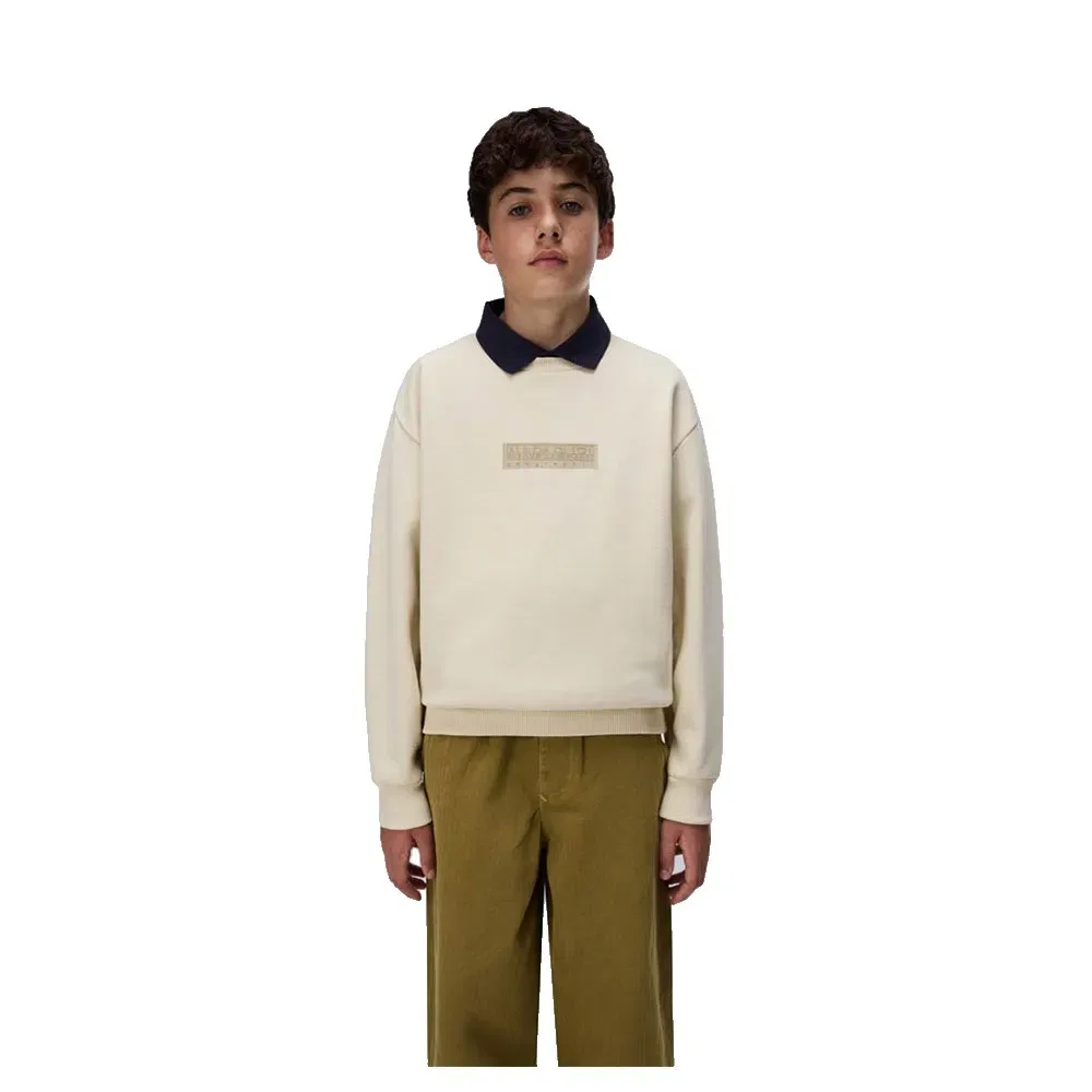 Детское худи с принтом New Box Logo Crew Napapijri, Beige