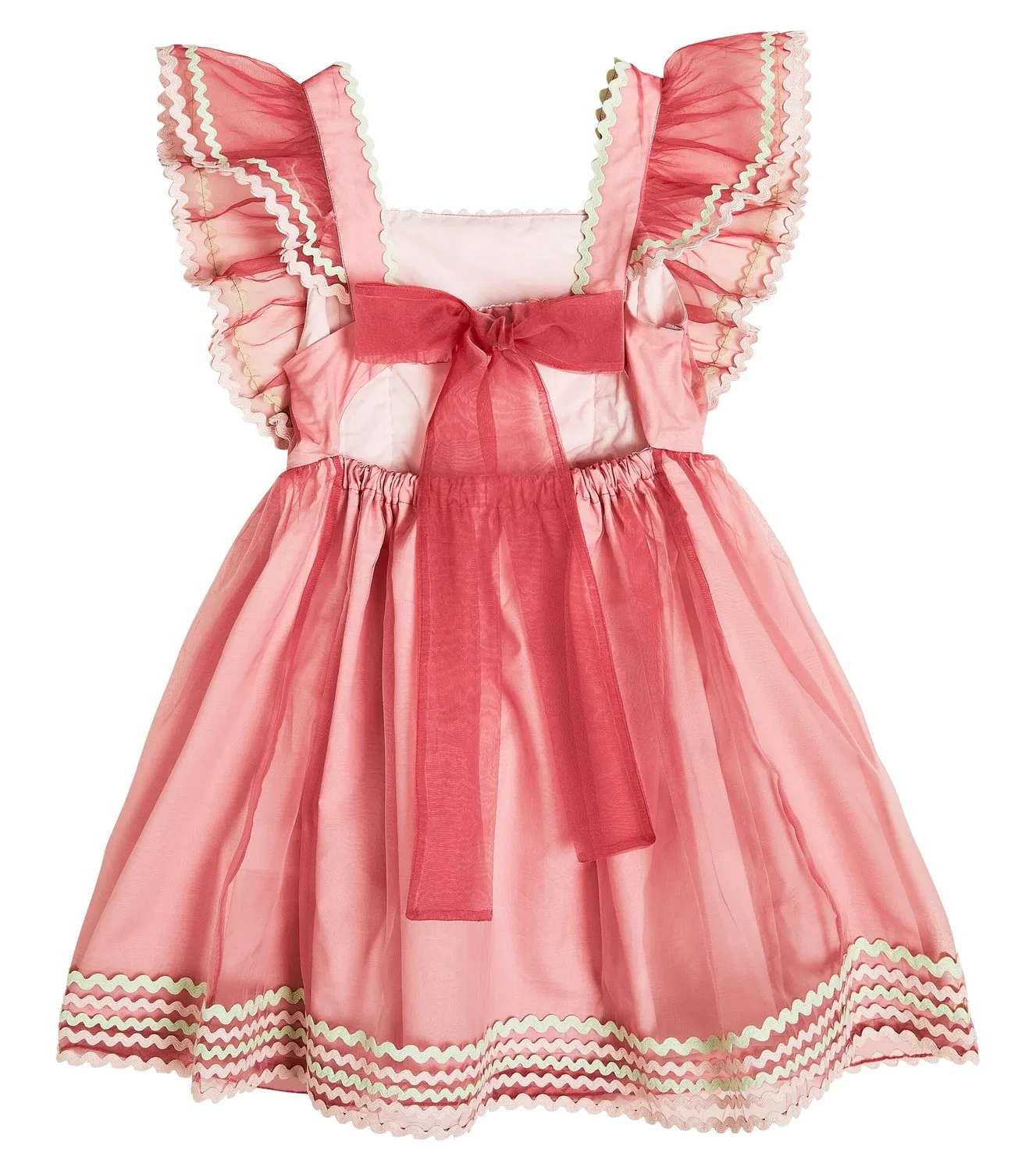 Платье с вышивкой и оборками Stella Mccartney Kids, розовый — фото 4