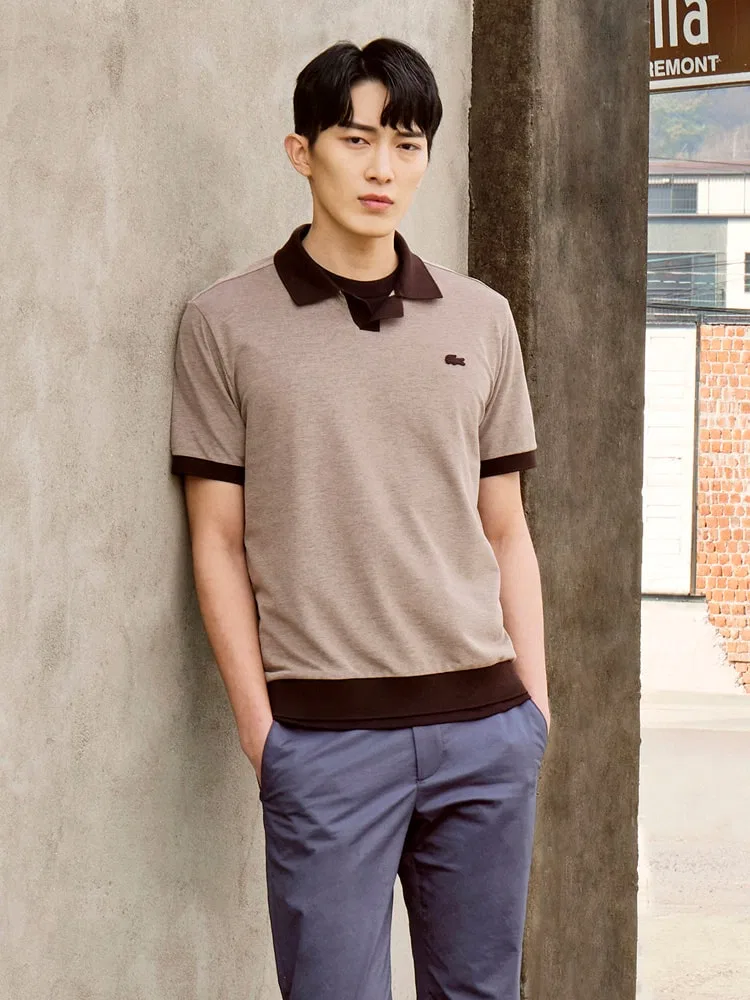 Футболка поло с открытым воротником, Basic LACOSTE, Brown